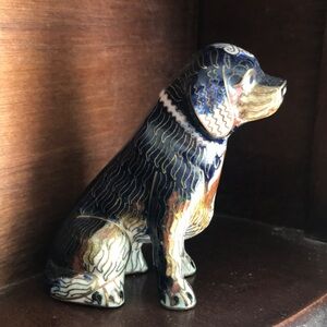 Cloisonné blue enamel dog